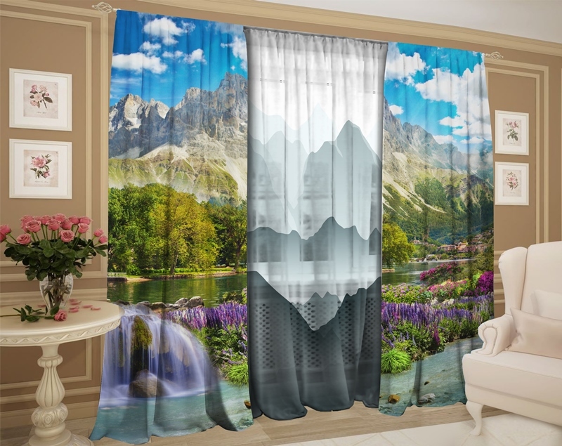 горный пейзаж графика